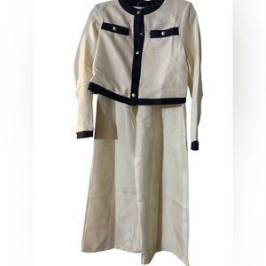 Elegant Cream and Black Jumpsuit